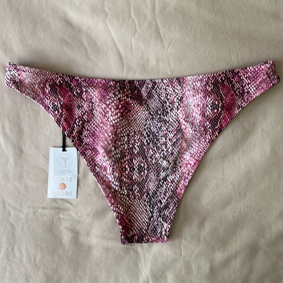 Shade Shore High Leg Extra Cheeky Bikini Bottom Pink Snake Swinsuit Womens S 4 6 - Picture 12 of 17